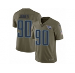 Men Nike Tennessee Titans #90 DaQuan Jones Limited Olive 2017 Salute to Service NFL Jersey