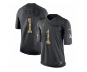 Men's Nike Tennessee Titans #1 Warren Moon Limited Black 2016 Salute to Service NFL Jersey