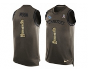 Men's Nike Tennessee Titans #1 Warren Moon Limited Green Salute to Service Tank Top NFL Jersey