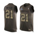 Men's Nike Tennessee Titans #21 Malcolm Butler Limited Green Salute to Service Tank Top NFL Jersey