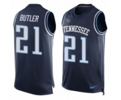 Men's Nike Tennessee Titans #21 Malcolm Butler Limited Navy Blue Player Name & Number Tank Top NFL Jersey