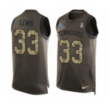 Men's Nike Tennessee Titans #33 Dion Lewis Limited Green Salute to Service Tank Top NFL Jersey