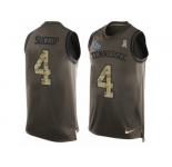 Men's Nike Tennessee Titans #4 Ryan Succop Limited Green Salute to Service Tank Top NFL Jersey