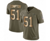 Men's Nike Tennessee Titans #51 Will Compton Limited Olive Gold 2017 Salute to Service NFL Jersey
