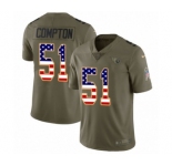 Men's Nike Tennessee Titans #51 Will Compton Limited Olive USA Flag 2017 Salute to Service NFL Jersey