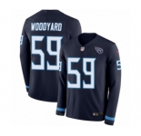 Men's Nike Tennessee Titans #59 Wesley Woodyard Limited Navy Blue Therma Long Sleeve NFL Jersey