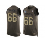 Men's Nike Tennessee Titans #66 Brian Schwenke Limited Green Salute to Service Tank Top NFL Jersey