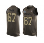 Men's Nike Tennessee Titans #67 Quinton Spain Limited Green Salute to Service Tank Top NFL Jersey