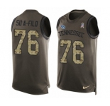Men's Nike Tennessee Titans #76 Xavier Su'a-Filo Limited Green Salute to Service Tank Top NFL Jersey