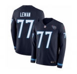 Men's Nike Tennessee Titans #77 Taylor Lewan Limited Navy Blue Therma Long Sleeve NFL Jersey