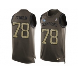 Men's Nike Tennessee Titans #78 Jack Conklin Limited Green Salute to Service Tank Top NFL Jersey