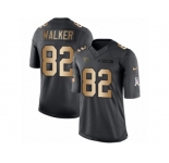 Men's Nike Tennessee Titans #82 Delanie Walker Limited Black Gold Salute to Service NFL Jersey