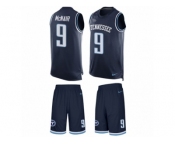 Men's Nike Tennessee Titans #9 Steve McNair Limited Navy Blue Tank Top Suit NFL Jersey