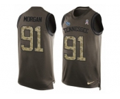 Men's Nike Tennessee Titans #91 Derrick Morgan Limited Green Salute to Service Tank Top NFL Jersey