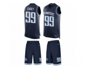 Men's Nike Tennessee Titans #99 Jurrell Casey Limited Navy Blue Tank Top Suit NFL Jersey