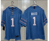 Men's Tennessee Titans #1 Cameron Ward Light Blue 2026 F.U.S.E. Vapor Limited Football Stitched Jersey