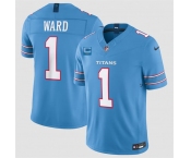 Men's Tennessee Titans #1 Cameron Ward Light Blue 2026 With 2-Star C Patch F.U.S.E. Vapor Limited Football Stitched Jersey
