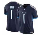 Men's Tennessee Titans #1 Cameron Ward Navy 2025 Draft F.U.S.E. Vapor Limited Football Stitched Jersey