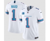 Men's Tennessee Titans #1 Cameron Ward White 2026 With 2-Star C Patch F.U.S.E. Vapor Limited Football Stitched Jersey
