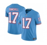 Men's Tennessee Titans #17 Ryan Tannehill Light Blue 2023 F.U.S.E. Vapor Limited Throwback Stitched Football Jersey
