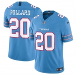 Men's Tennessee Titans #20 Tony Pollard Light Blue 2026 F.U.S.E. Vapor Limited Stitched Football Jersey