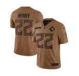 Men's Tennessee Titans #22 Derrick Henry 2023 Brown Salute To Service Limited Football Stitched Jersey