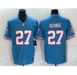 Men's Tennessee Titans #27 Eddie George Light Blue 2023 F.U.S.E. Vapor Limited Throwback Stitched Football Jersey
