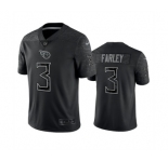 Men's Tennessee Titans #3 Caleb Farley Black Reflective Limited Stitched Football Jersey