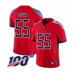 Men's Tennessee Titans #55 Jayon Brown Limited Red Inverted Legend 100th Season Football Jersey