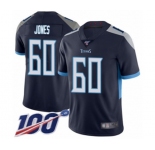 Men's Tennessee Titans #60 Ben Jones Navy Blue Team Color Vapor Untouchable Limited Player 100th Season Football Jersey