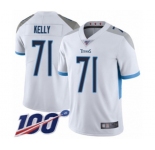 Men's Tennessee Titans #71 Dennis Kelly White Vapor Untouchable Limited Player 100th Season Football Jersey