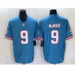 Men's Tennessee Titans #9 Steve McNair Blue 2023 FUSE Vapor Limited Throwback Stitched Jersey