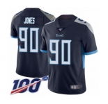 Men's Tennessee Titans #90 DaQuan Jones Navy Blue Team Color Vapor Untouchable Limited Player 100th Season Football Jersey