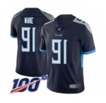 Men's Tennessee Titans #91 Cameron Wake Navy Blue Team Color Vapor Untouchable Limited Player 100th Season Football Jersey
