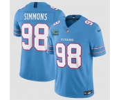 Men's Tennessee Titans #98 Jeffery Simmons Light Blue 2026 With 4-Star C Patch F.U.S.E. Vapor Limited Football Stitched Jersey
