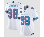 Men's Tennessee Titans #98 Jeffery Simmons White 2026 With 4-Star C Patch F.U.S.E. Vapor Limited Football Stitched Jersey