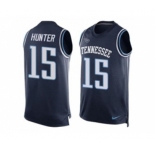 Nike Tennessee Titans #15 Justin Hunter Navy Blue Alternate Men's Stitched NFL Limited Tank Top Jersey