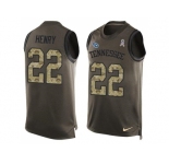 Nike Tennessee Titans #22 Derrick Henry Green Men's Stitched NFL Limited Salute To Service Tank Top Jersey