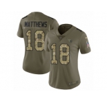 Women Nike Tennessee Titans #18 Rishard Matthews Limited Olive Camo 2017 Salute to Service NFL Jersey