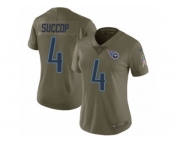 Women Nike Tennessee Titans #4 Ryan Succop Limited Olive 2017 Salute to Service NFL Jersey