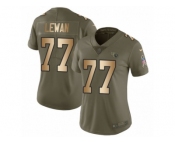 Women Nike Tennessee Titans #77 Taylor Lewan Limited Olive Gold 2017 Salute to Service NFL Jersey