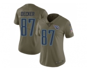 Women Nike Tennessee Titans #87 Eric Decker Olive Stitched NFL Limited 2017 Salute to Service Jersey
