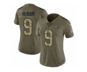 Women Nike Tennessee Titans #9 Steve McNair Limited Olive Camo 2017 Salute to Service NFL Jersey