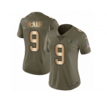 Women Nike Tennessee Titans #9 Steve McNair Limited Olive Gold 2017 Salute to Service NFL Jersey