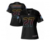 Women's Nike Tennessee Titans #27 Eddie George Game Black Fashion NFL Jersey