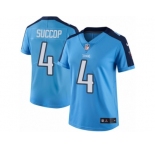Women's Nike Tennessee Titans #4 Ryan Succop Limited Light Blue Rush NFL Jersey