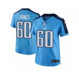 Women's Nike Tennessee Titans #60 Ben Jones Limited Light Blue Rush NFL Jersey