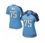 Women's Nike Tennessee Titans #75 Byron Bell Game Light Blue Team Color NFL Jersey