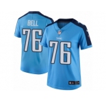 Women's Nike Tennessee Titans #76 Byron Bell Limited Light Blue Rush NFL Jersey