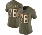 Women's Nike Tennessee Titans #76 Xavier Su'a-Filo Limited Olive Gold 2017 Salute to Service NFL Jersey